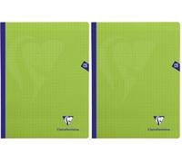 Clairefontaine 359341C Un Cahier Brochure Cousu Fil Mimesys Vert - 24x32 cm - 192 Pages Grands Carreaux - Papier Blanc 90 g - Couverture Polypro (Lot de 2)