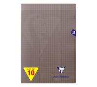 Clairefontaine 363101Cpack Un Lot de 10 Cahiers Agrafés Mimesys Gris - A4 21x29,7 cm - 48 Pages Grands Carreaux - Papier Blanc 90 g - Couvertures Polypro