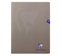 Clairefontaine 363312C Un Lot de 10 Cahiers Agrafés Mimesys Gris - 24x32 cm - 48 Pages Petits Carreaux - Papier Blanc 90 g - Couverture Polypro