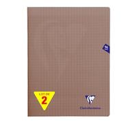 Clairefontaine 363361AMZC Un lot de 2 Cahiers Agrafés Mimesys - 24x32 cm - 96 Pages Grands Carreaux - 90 g - Couverture Polypro - Couleur : Gris
