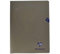 Clairefontaine 363362C Un Lot de 10 Cahiers Agrafés Mimesys Gris - 24x32 cm - 96 Pages Petits Carreaux - Papier Blanc 90 g - Couverture Polypro