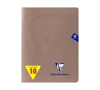 Clairefontaine 363751Cpack Un Lot de 10 Cahiers Agrafés Mimesys Gris - 17x22 cm - 48 Pages Grands Carreaux - Papier Blanc 90 g - Couvertures Polypro