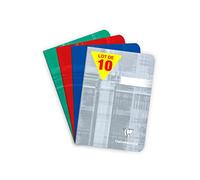 Clairefontaine 3642Cpack Lot de 10 Carnets Agrafés - A6 10,5x14,8 cm - 96 Pages Petits Carreaux - Papier Blanc 90 g - Couverture Carte Pelliculée - Couleurs Aléatoires