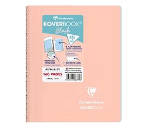 Clairefontaine 366779C Un Cahier à Spirale Koverbook Blush Corail - A5 14,8x21 cm - 160 Pages Lignées - Papier Blanc 90 g - Couverture Polypro Enveloppante