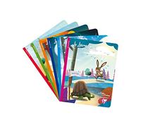 Clairefontaine 36741C Un Cahier Agrafé "Les Fables de La Fontaine" - 17x22 cm - 96 Pages Grands Carreaux - Papier Blanc 90 g - Motif Aléatoire