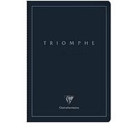 Clairefontaine 37176C Collection Triomphe PLATINUM Un Carnet Cousu Bleu Profond - A4 21x29,7 cm - 96 Pages Lignées - Papier Ivoire 90 g - Couverture Carte Pelliculage Mat avec Marquage Argent
