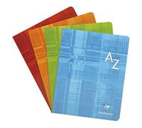Clairefontaine 3748C Un Répertoire Alphabétique Agrafé - 17x22 cm - 96 Pages Grands Carreaux - Papier Blanc 90 g - Couverture Carte Pelliculée Couleur Aléatoire