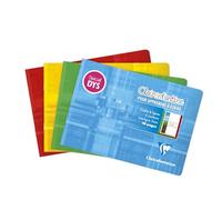 Clairefontaine 37518C Un Lot de 10 Cahiers Agrafés - A6 paysage 14,8x10,5cm - 48 Pages Réglure 4 couleurs Spéciale DYS Interligne 5mm - Papier Blanc 90 g - Couleur Aléatoire