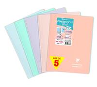 Clairefontaine 376781Cpack Lot de 5 Cahiers à Spirale Koverbook Blush - A4 21x29,7 cm - 160 Pages Lignées - Papier Blanc 90 g - Couverture Enveloppante Polypro Opaque - Couleurs Aléatoires