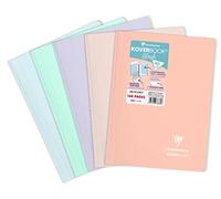 Clairefontaine 376781C Un Cahier à Spirale Koverbook Blush - A4 21x29,7 cm - 160 Pages Lignées - Papier Blanc 90 g - Couverture Enveloppante Polypro Opaque - Couleur Aléatoire