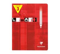 Clairefontaine 3780AMZC Un lot de 3 Cahiers à Dessin Agrafés Rouges - 17x22 cm - 32 Pages Unies Blanches - Papier à Dessin 125 g - Couverture Carte Pelliculée
