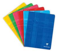 Clairefontaine 3782C Un Cahier Agrafé - 17x22 cm - 144 Pages Petits Carreaux - Papier Blanc 90 g - Couverture Carte Pelliculée Couleur Aléatoire