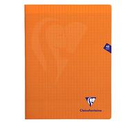 Clairefontaine 383311C Un Lot de 10 Cahiers Agrafés Mimesys Oranges - 24x32 cm - 48 Pages Grands Carreaux - Papier Blanc 90 g - Couverture Polypro