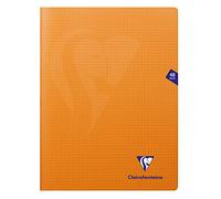 Clairefontaine 383312C Un Lot de 10 Cahiers Agrafés Mimesys Oranges - 24x32 cm - 48 Pages Petits Carreaux - Papier Blanc 90 g - Couverture Polypro