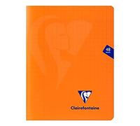 Clairefontaine 383751C Un Cahier Agrafé Mimesys Orange - 17x22 cm - 48 Pages Grands Carreaux - Papier Blanc 90 g - Couverture Polypro