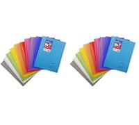 Clairefontaine 386401C Un Cahier à Spirale Koverbook - 24x32 cm - 160 Pages Grands Carreaux - Papier Blanc 90 g - Couverture Polypro Couleur Aléatoire (Lot de 2)