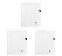 Clairefontaine 393311C Un Cahier Agrafé Mimesys Incolore - 24x32 cm - 48 Pages Grands Carreaux - Papier Blanc 90 g - Couverture Polypro (Lot de 3)