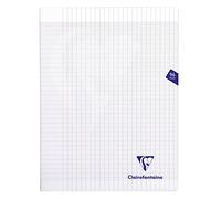 Clairefontaine 393361C Un Cahier Agrafé Mimesys Incolore - 24x32 cm - 96 Pages Grands Carreaux - Papier Blanc 90 g - Couverture Polypro