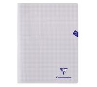 Clairefontaine 303368AMZC Un lot de 2 Cahiers Agrafés Mimesys - 24x32 cm - 96 Pages Petits Carreaux avec Marge - Papier Blanc 90 g - Couverture Polypro Transparent - Couleurs Aléatoires