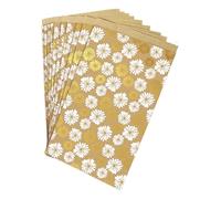 Clairefontaine 394111C - Un Sachet De 50 Pochettes Kraft - 24x35+6cm - Motif : Fleurs - Idéal Pour : Confiseries, Bonbons, Livre, Bijoux, Emballage Cadeaux, Pochette cadeau Kraft