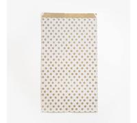 Clairefontaine 394111C - Un Sachet De 50 Pochettes Kraft - 24x35+6cm - Motif : Pois Sur Fond Blanc - Idéal Pour : Confiseries, Bonbons, Livre, Bijoux, Emballage Cadeaux, Pochette cadeau Kraft