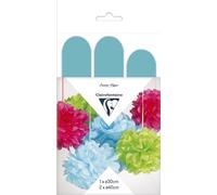 Clairefontaine 395427C - Set de 3 Pompons en Soie Bleu Ciel à Suspendre - 1x 30cm de Diamètre + 2x 40cm de Diamètre - Déco Mariage, Anniversaire, Babyshower, Fêtes - Loisirs Créatifs - Décoration DIY
