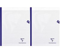 Clairefontaine 399341C Un Cahier Brochure Cousu Fil Mimesys Incolore - 24x32 cm - 192 Pages Grands Carreaux - Papier Blanc 90 g - Couverture Polypro (Lot de 2)