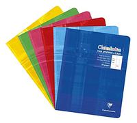 Clairefontaine 3999C Un Cahier d'Écriture Agrafé "Clairenfantine" - 17x22 cm - 32 Pages Double Ligne 2 mm Interligne Verticale - Papier Blanc 90 g - Couverture Carte Pelliculée Couleur Aléatoire