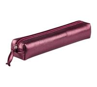 Clairefontaine Trousse Slim 400001C – en cuir véritable – 4x2,5x19,5 cm – Cerise