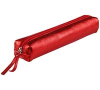 Clairefontaine 400003C - Petite Trousse Slim Cuirisé 4x2,5x19,5 cm en Véritable Cuir, Rouge