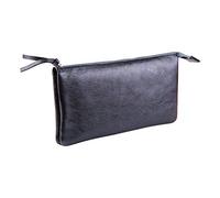 Clairefontaine 400019C Trousse Plate en Cuir irisé Pétrole 2 cpts 22x11 cm