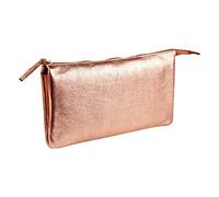 Clairefontaine 400021C - Grande Trousse Scolaire 2 compartiments 22x11cm en Véritable Cuir d'Agneau, Cuirisé Cuivre
