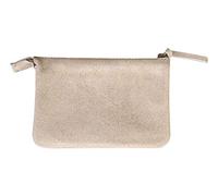 Clairefontaine 400041C Petite Pochette/Trousse 2 cpts en Cuir Doré 13x9 cm