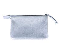 Clairefontaine 400043C - Petite Pochette, Trousse 2 compartiments en Véritable Cuir d'Agneau, Plume Bleu ciel