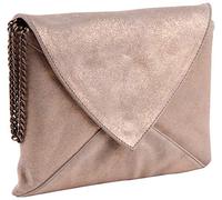 Clairefontaine 400051C -Sac à Main Style Enveloppe 20x14cm en Véritable Cuir Daim irisé, Plume Cuivre