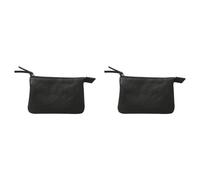 Clairefontaine 410003C - Petite Trousse, Pochette 2 Compartiments 13x9 cm en Véritable Cuir d'agneau, Noir (Lot de 2)