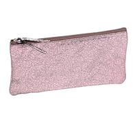 Clairefontaine 410018C Trousse Plate en Cuir Rose, miroir craquelé 22x11 cm