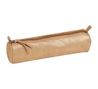 Clairefontaine 410028C Trousse Ronde en Cuir Doré Ø5,5x22 cm