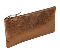 Clairefontaine 410036C Trousse Plate en Cuir Effet textile Bronze 22x11 cm