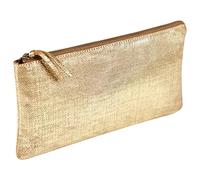 Clairefontaine 410037C Trousse Plate en Cuir Effet textile Or 22x11 cm