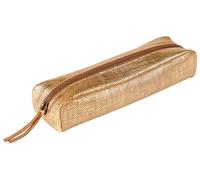 Clairefontaine 410040C Trousse en Cuir Effet textile Or 21x6x4 cm
