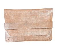 Clairefontaine 410059C - Sac à main, Pochette en Véritable Cuir d'Agneau Irisé, Kleo-Pathra Argent