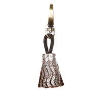 Clairefontaine 410065C - Porte-clés Kleo-Pathra 4x2,5 cm en Véritable Cuir d'Agneau, Argent