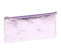 Clairefontaine 410102C - Trousse Scolaire Plate Miroir Rose motif Serpent 22x11 cm en Véritable Cuir d'Agneau