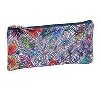 Clairefontaine 410103C Trousse Plate en Cuir motifs Fleurs 22x11 cm