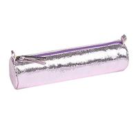 Clairefontaine 410106C Trousse Ronde en Cuir Rose Effet Miroir Ø5,5x22cm