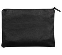 Clairefontaine 410138C - Pochette Plate Universelle 35x25 cm en Véritable Cuir d'Agneau, Noir