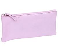 Clairefontaine 410146C - Trousse Scolaire Plate Lilas 22x11 cm en Véritable Cuir d'Agneau