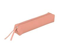 Clairefontaine 410157C - Petite Trousse Slim en Cuir Véritable 19,5x2,5x4 cm, Teinté Corail