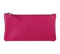 CUIR TEINTÉ Trousse plate 22x11 cm Framboise